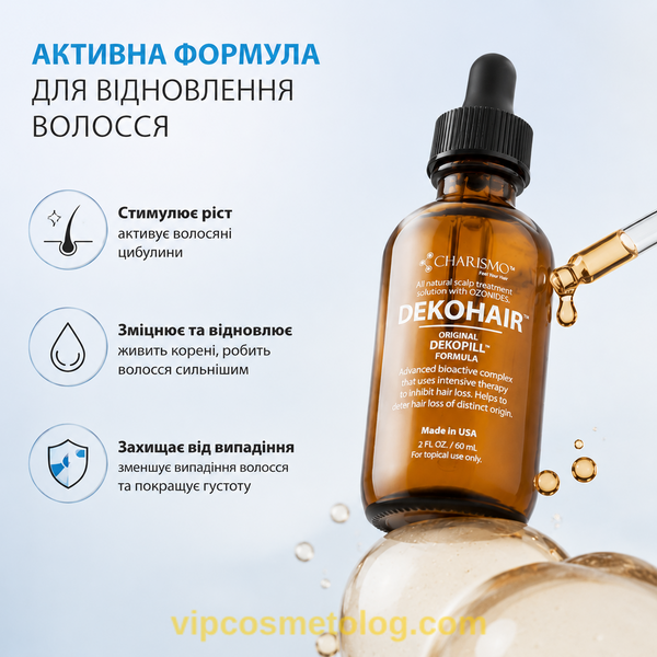 Dekohair Dekopill 120 ml - Лосьйон проти випадіння волосся та для стимуляції його росту, набір 120 мл (2 х 60 мл) Charismo dekohair120 фото